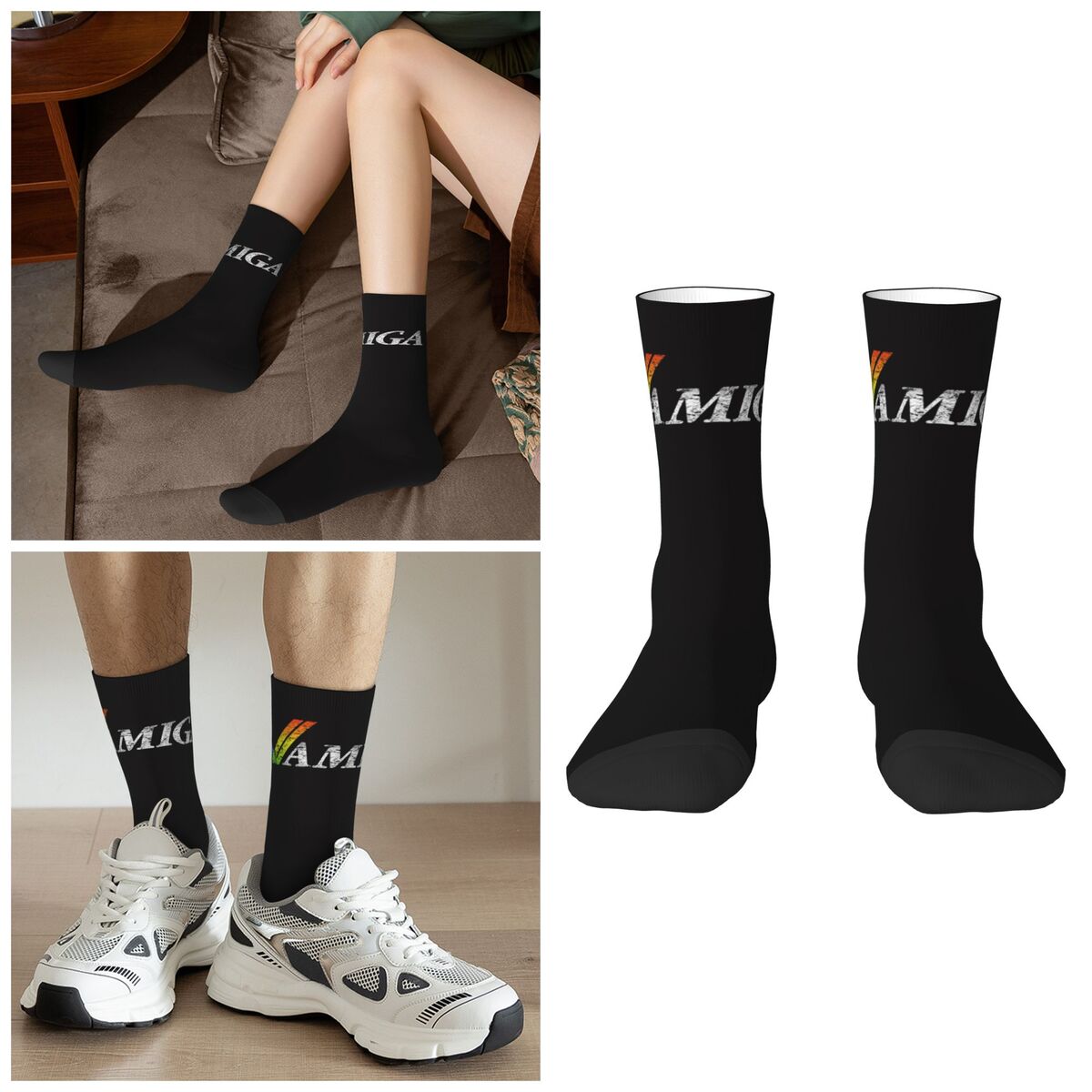 Youtube Gaming Accessories - Amiga Gaming Sokken Harajuku Zweetabsorberende Kousen