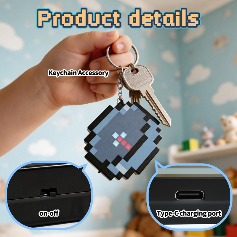 Gaming Accessories 10 Year Old - 2026 NIEUW Oplaadbaar Pixel Kompas Sleutelhanger