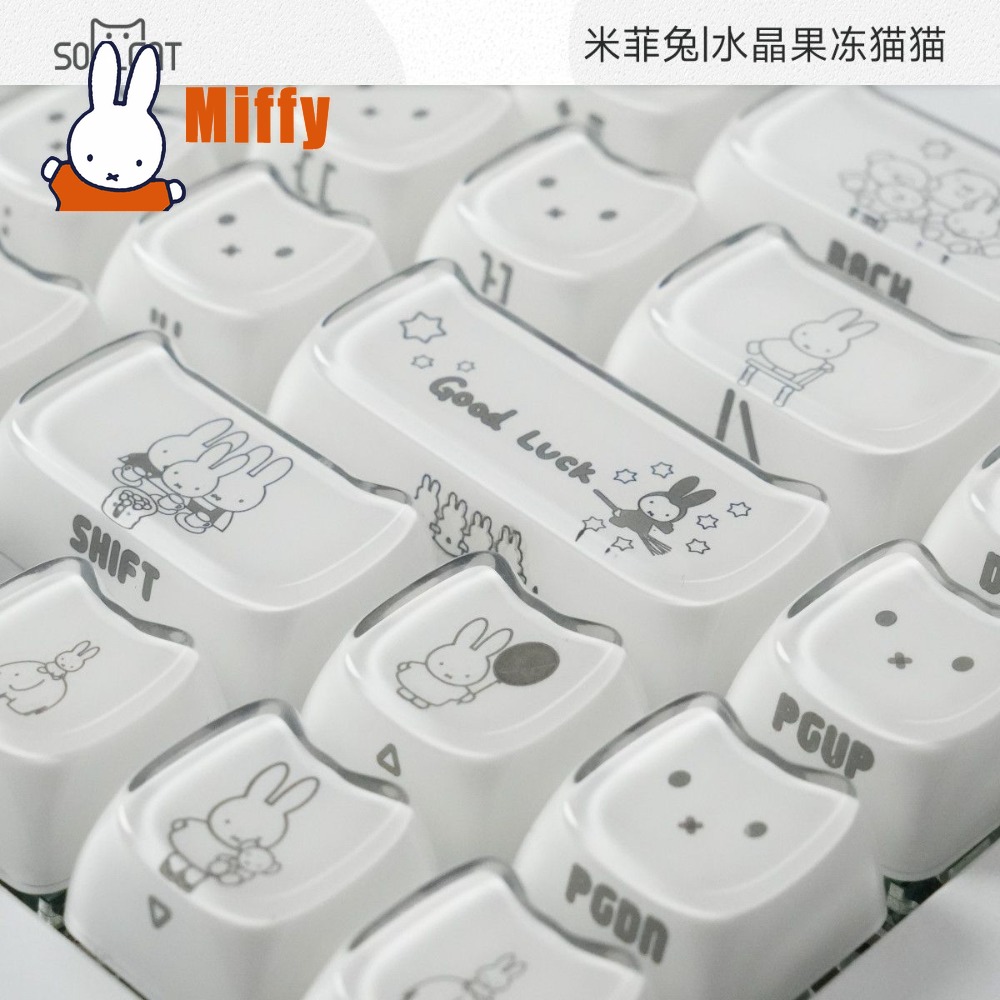 Gaming Accessories Aesthetic - Kawaii Miffy Keycaps Schattig Konijn Mechanische