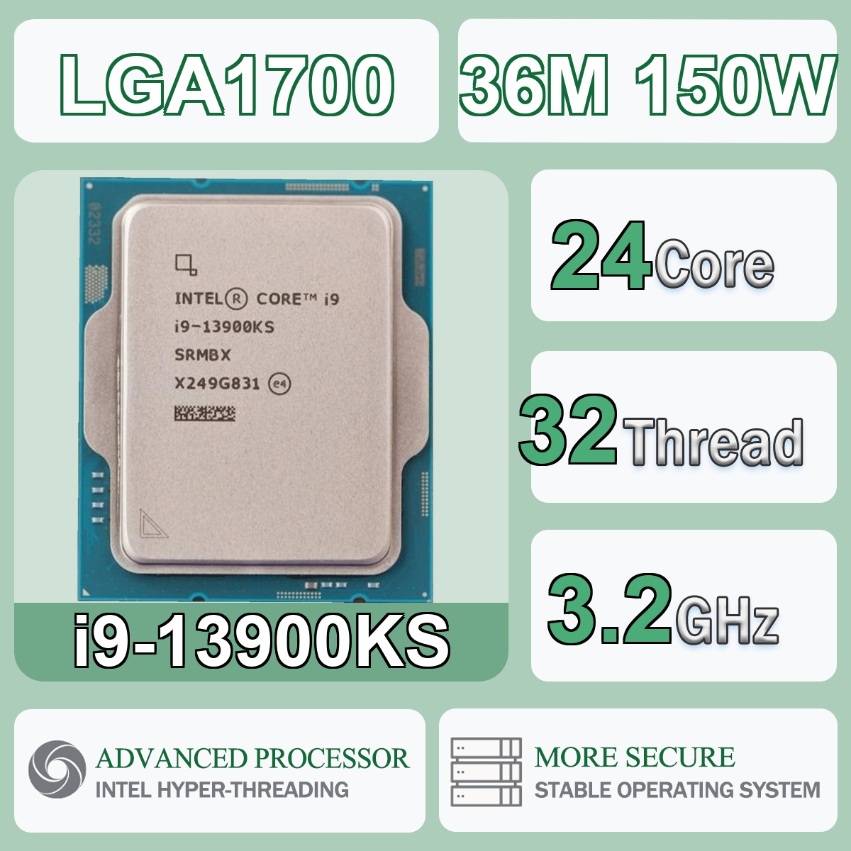 Intel Cpu Core I9 - Intel Core i9-13900KS 24C/32T 3,2GHz 150W