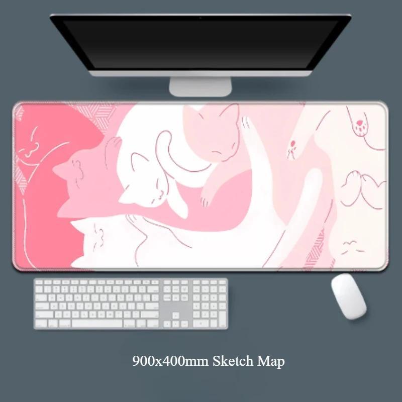 Kawaii roze kat grote muismat, - Gaming Accessories Very recensie en prijs